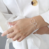 Trustdavis 925 Silver Round Bracelet Bangle Wedding Gift