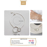 Trustdavis 925 Silver Round Bracelet Bangle Wedding Gift