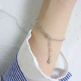 Trustdavis 925 Silver Heart Chain Bracelet Wedding Jewelry