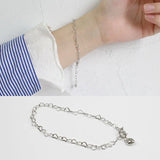 Trustdavis 925 Silver Heart Chain Bracelet Wedding Jewelry