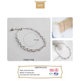 Trustdavis 925 Silver Heart Chain Bracelet Wedding Jewelry