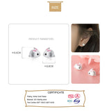 Trustdavis 925 Silver Sweet Mouse Stud Earrings For Women Girls Wedding Gift