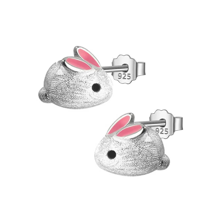 Trustdavis 925 Silver Sweet Mouse Stud Earrings For Women Girls Wedding Gift
