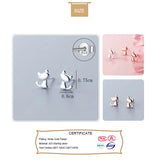 Trustdavis 925 Sterling Silver Sweet Cat Stud Earrings