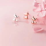 Trustdavis 925 Sterling Silver Sweet Cat Stud Earrings