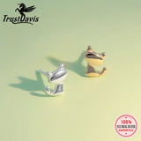 Trustdavis 925 Sterling Silver Sweet Cat Stud Earrings