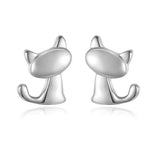 Trustdavis 925 Sterling Silver Sweet Cat Stud Earrings