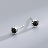 Trustdavis Small Round Turquoise Stud Earrings for Women Girls