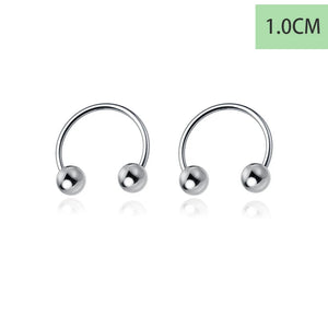 Trustdavis 925 Silver Punk Beads Stud Earrings for Women