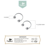 Trustdavis 925 Silver Punk Beads Stud Earrings for Women