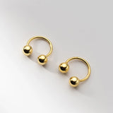 Trustdavis 925 Silver Punk Beads Stud Earrings for Women