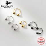 Trustdavis 925 Silver Punk Beads Stud Earrings for Women