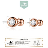 Trustdavis 925 Silver Round Zircon Stud Earrings for Women