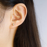 Trustdavis 925 Silver Round Zircon Stud Earrings for Women