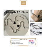 Trustdavis 925 Silver Heart Pearl Charm Bracelet Wedding Jewelry
