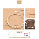 Trustdavis 925 Silver Freshwater Pearl Bend Bracelet Women Wedding Jewelry