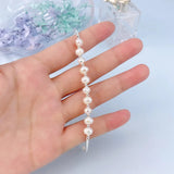 Trustdavis 925 Silver Freshwater Pearl Bend Bracelet Women Wedding Jewelry