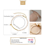 Trustdavis 925 Silver Pearl CZ Bend Bracelet Women Wedding Jewelry