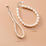Trustdavis 925 Silver Baroque Pearl Chain Bracelet Wedding Jewelry