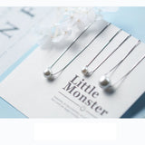 Trustdavis 925 Silver Pearl Pendant Short Necklace Wedding Jewelry