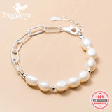 Trustdavis 925 Silver Baroque Pearl Bracelet Women Fine Jewelry