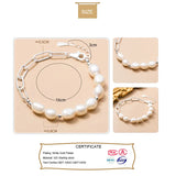 Trustdavis 925 Silver Baroque Pearl Bracelet Women Fine Jewelry