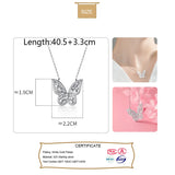 Trustdavis 925 Silver Butterfly CZ Necklace for Women Wedding Party S925 Jewelry