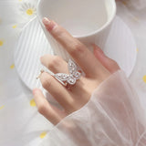 Trustdavis 925 Silver Butterfly CZ Necklace for Women Wedding Party S925 Jewelry