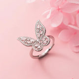 Trustdavis 925 Silver Butterfly CZ Necklace for Women Wedding Party S925 Jewelry