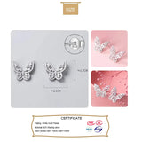 Trustdavis 925 Silver Butterfly CZ Necklace for Women Wedding Party S925 Jewelry