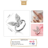 Trustdavis 925 Silver Butterfly CZ Necklace for Women Wedding Party S925 Jewelry