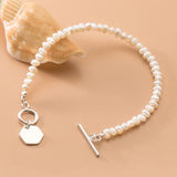 Trustdavis 925 Silver Pearls Chain Bracelet Wedding Jewelry