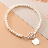 Trustdavis 925 Silver Pearls Chain Bracelet Wedding Jewelry
