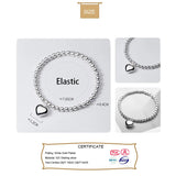 Trustdavis 925 Silver Elastic Heart Bracelet Bangle For Women
