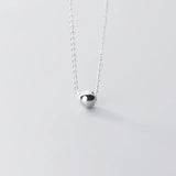 Trustdavis 925 Silver Beads Ball Pendant Choker Necklace