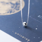 Trustdavis 925 Silver Beads Ball Pendant Choker Necklace