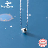 Trustdavis 925 Silver Beads Ball Pendant Choker Necklace