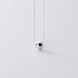 Trustdavis 925 Silver Beads Ball Pendant Choker Necklace