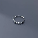 Trustdavis 925 Silver Beads Ball Ring Wedding Birthday Jewelry