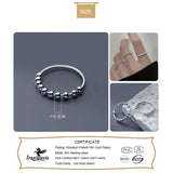 Trustdavis 925 Silver Beads Ball Ring Wedding Birthday Jewelry