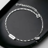 Trustdavis 925 Sterling Silver C-Letter Anklets For Women DA732
