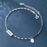 Trustdavis 925 Sterling Silver C-Letter Anklets For Women DA732