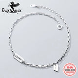 Trustdavis 925 Sterling Silver C-Letter Anklets For Women DA732
