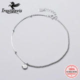 Trustdavis 925 Silver Luck Beads Anklets Women Birthday Gift D1148
