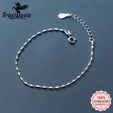 Trustdavis 925 Silver Small Square Bracelet For Women S925 Jewelry Gift D1185