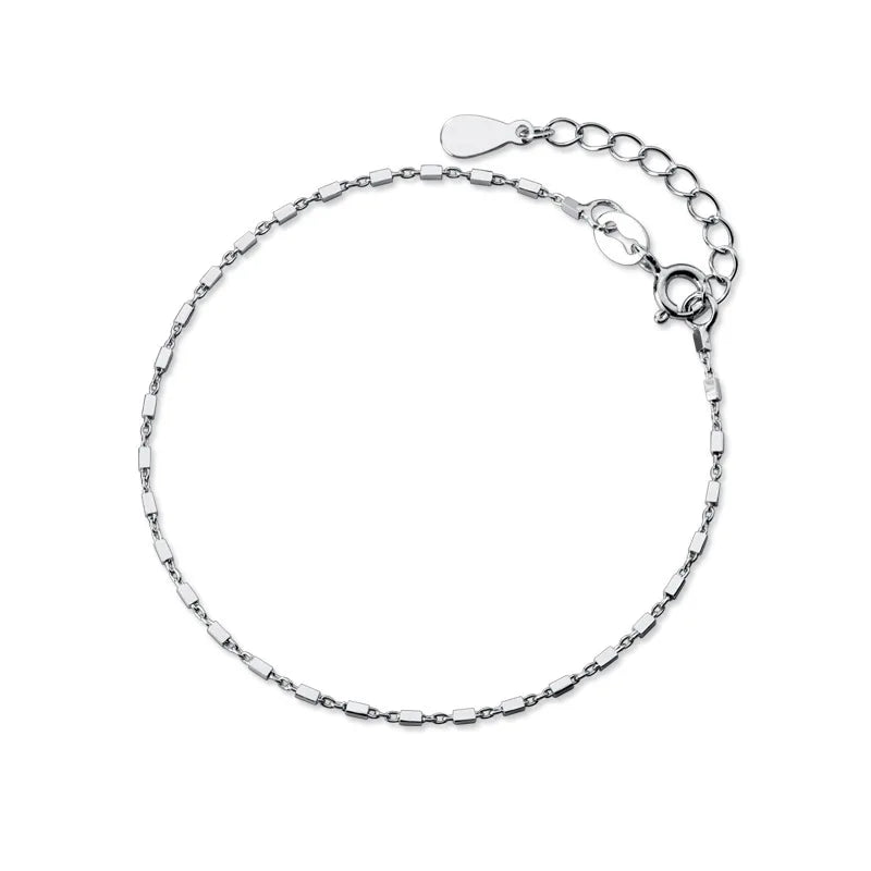 Trustdavis 925 Silver Small Square Bracelet For Women S925 Jewelry Gift D1185
