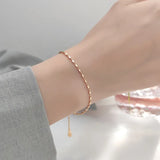 Trustdavis 925 Silver Small Square Bracelet For Women S925 Jewelry Gift D1185