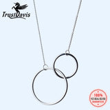 Trustdavis Minimalist 925 Silver Round Pendant Necklace for Women