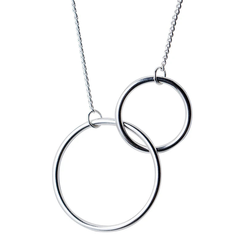 Trustdavis Minimalist 925 Silver Round Pendant Necklace for Women