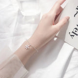 Trustdavis 925 Silver Snowflake CZ Beads Bracelet